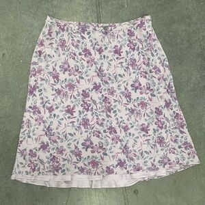 Purple Floral Silk Mini Slip Skirt 6 Small Dainty Fairycore Ethereal Whimsical